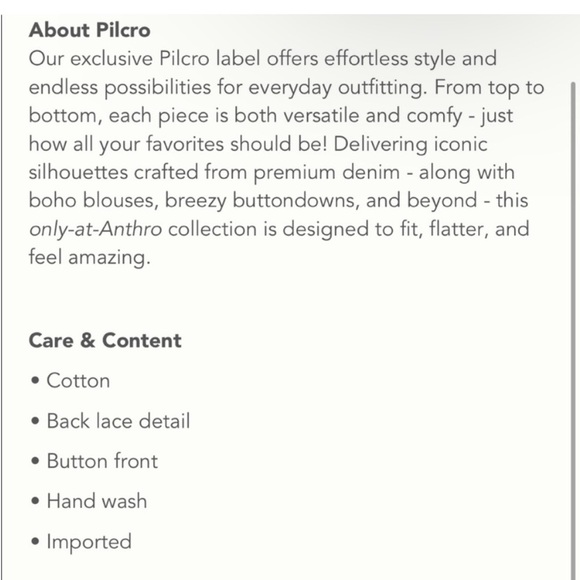 NWT Anthropologie Pilcro Lace Back Oversized Buttondown shirt XS - Picture 10 of 11